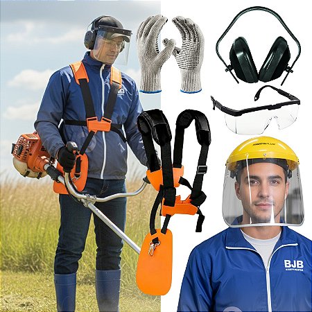 KIT OPERADOR ROÇADEIRA CORTADOR DE GRAMA PROTEÇÃO ERGONOMIA