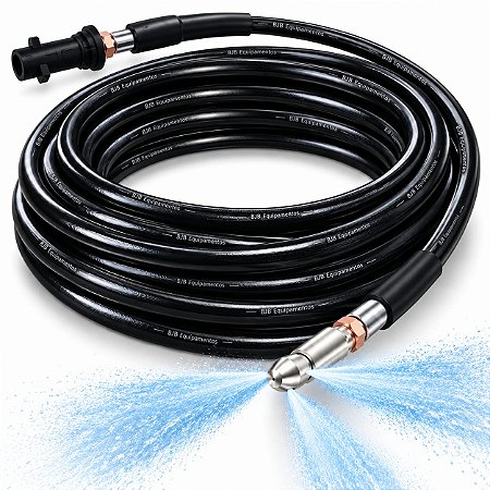 Mangueira Desentupidora 20mts Para Karcher K1 K2 K3 K5 Preto