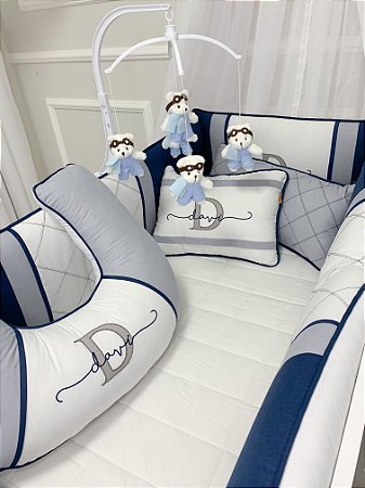 (Peça de mostruário com nome DAVI) Kit berço Batistela baby Owen personalizado com nome DAVI