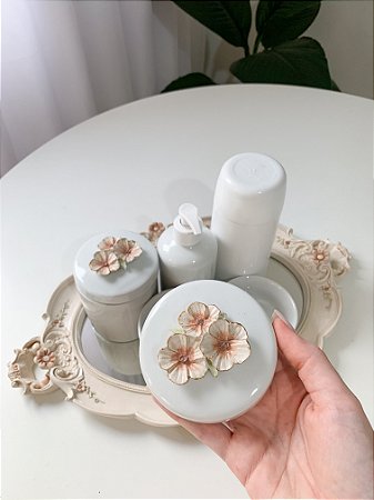 Kit higiene flores luxo rosê