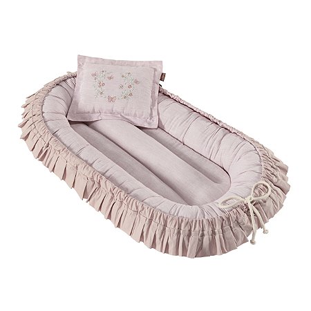 Ninho redutor de berço com travesseiro Batistela Baby Florescer da Primavera
