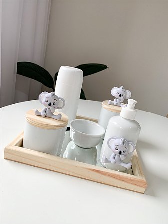 Kit higiene com 5 peças + bandeja coala