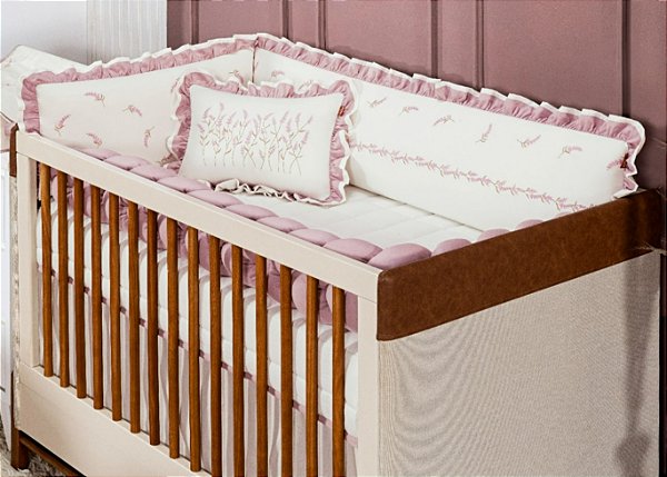 Kit berço Batistela Baby Le Jardin Lavandas
