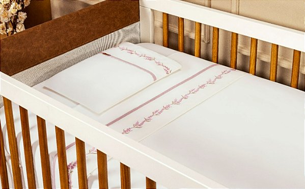 Jogo de Lençol Bordado Batistela Baby Le Jardin