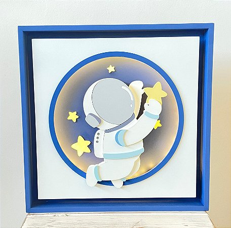 Quadros decorativos astronauta foguete planetas