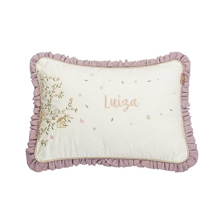Almofada Personalizada Bordada Batistela Baby Flora