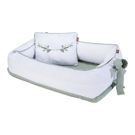 Ninho redutor de berço com travesseiro Batistela Baby Cozy Greeny