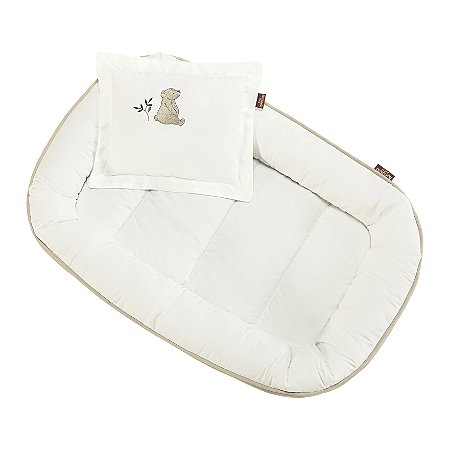 Ninho redutor de berço com travesseiro Batistela Baby Poesia Bege