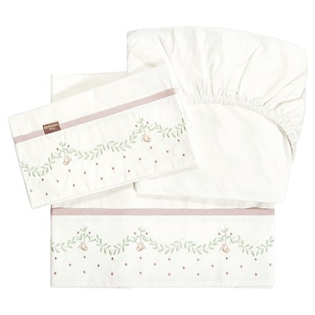 Jogo de Lençol Bordado Batistela Baby Florence