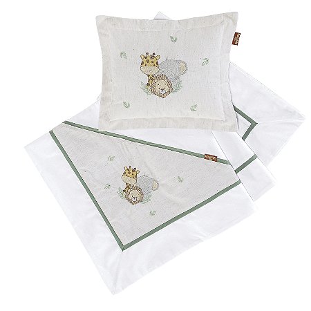Manta com Almofada 02 peças bordada