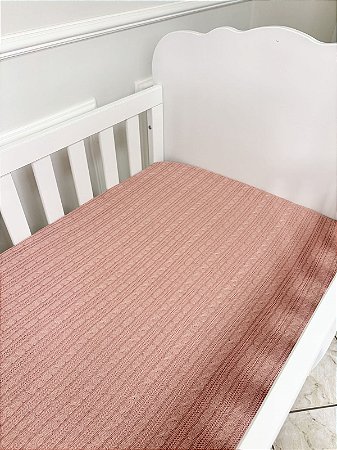 Cobre Leito para berço tricot Rosa Velho