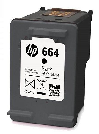 Cartucho hp-664 preto (recarga em seu próprio cartucho) c/30ml tinta para 500pgs.