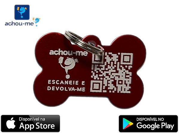Pingente Pet "Achou-me?" - Osso Vermelho