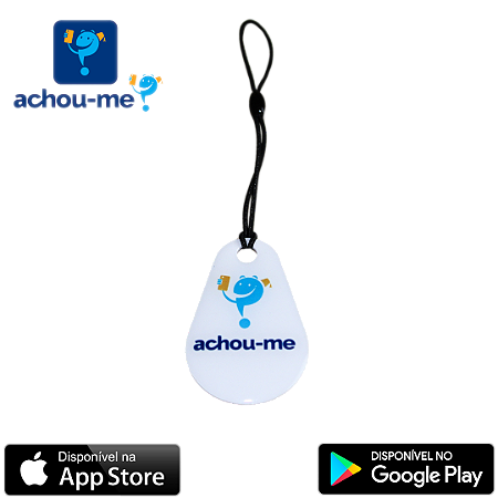 Pingente / Chaveiro "Achou-me?" Gota - Branca - Fixação com tira elástica