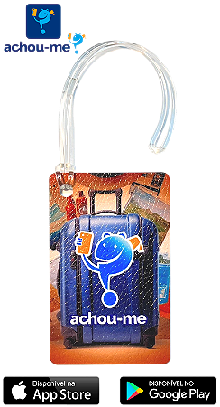 Tag para mala "Achou-me?" - Cor azul - Fixação tira de silicone