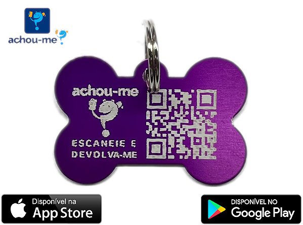 Pingente Pet "Achou-me?" - Osso Lilás