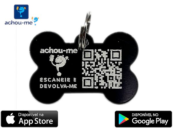 Pingente Pet "Achou-me?" - Osso Preto