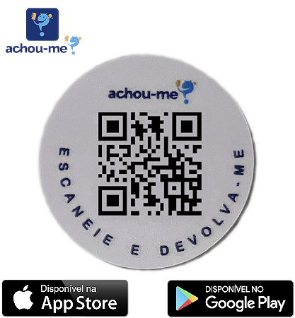 Tag Adesivo Redondo "Achou-me?" - Cor Branca