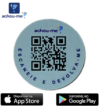 Tag Adesivo Redondo "Achou-me?" - Cor Azul