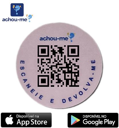 Tag Adesivo Redondo "Achou-me?" - Cor Rosa