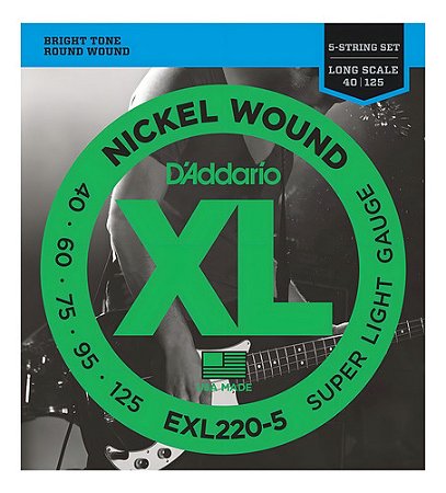 Encordoamento P/ Contra Baixo 5 Cordas Exl220-5 040 Daddario