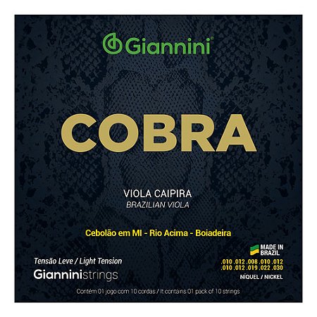Encordoamento Viola Caipira Giannini Cobra Gesvnl Aço Nickel