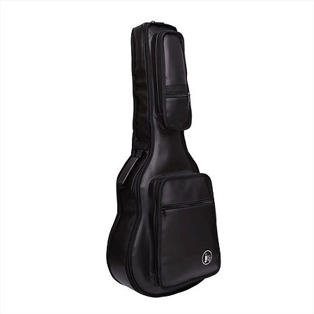 Capa Violao Folk Premium Couro Sintetico Preto