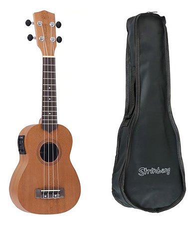 Ukulele Strinberg Uk06se Mgs Soprano Elétrico Afinador Capa Cor Marrom