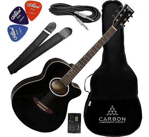 Violao Tagima Eletroacustico Dallas Preto Aço + Vx01