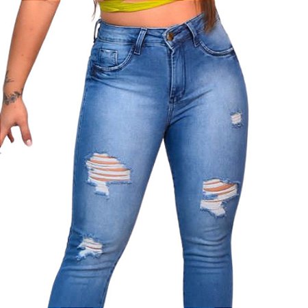 Calça Jeans Skinny Feminina Clara Destroyed- Compre agora