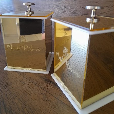 Porta Algodão Cotonete Organizador Em Acrílico Personalizado