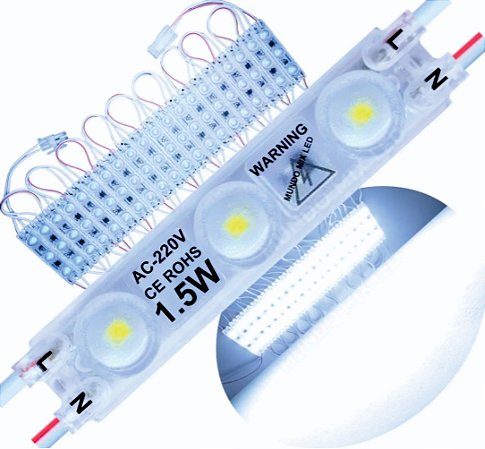 Módulos Led 3LED 1,5W - Branco-frio 8000k IP67 AC-220V
