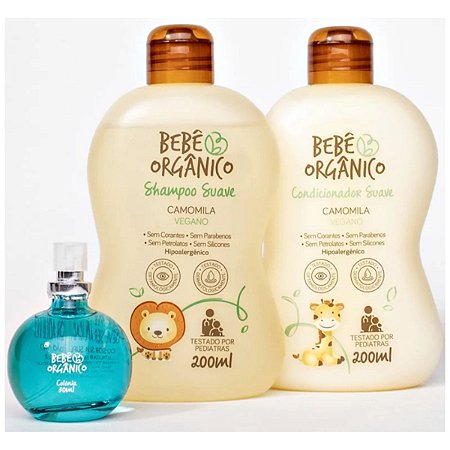 Shampoo Condicionador e Colonia Bebe Kit 3 peças