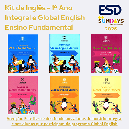 [SUNDAYS/ESD] Kit Global English - 1º Ano EF (Integral/Global) 2026
