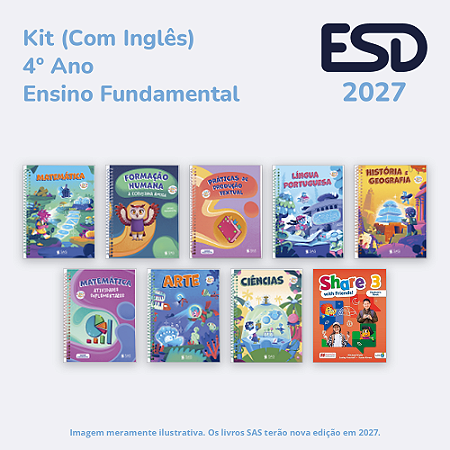 Kit Integrado Livros 4º ano (Com Inglês) SAS ESD 2027