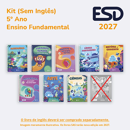Kit Integrado Livros 5º ano (Sem Inglês) SAS ESD 2027