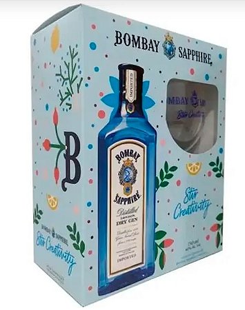 Kit Bombay com Taça de Vidro Personalizada