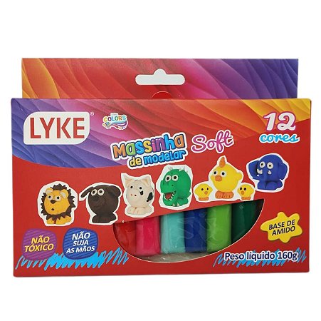 Massinha de Modelar com 12 cores - Lyke