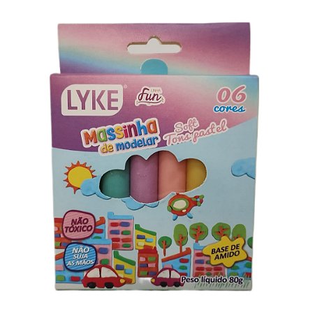 Massinha de Modelar Infantil Soft Pastel com 6 Cores - Lyke