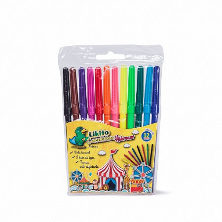 Canetinha Hidrográfica  Lavável 12 cores Lyke