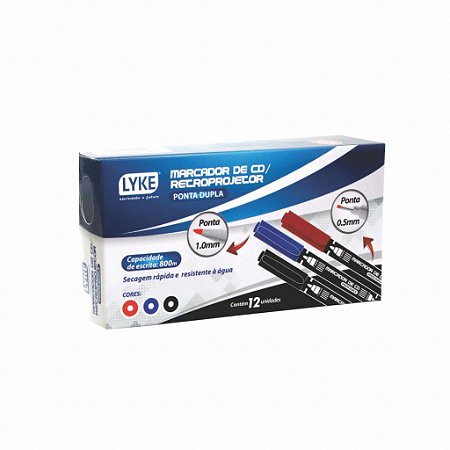 Marcador CD, DVD/ Retroprojetor 0,5mm/1,0mm - Lyke