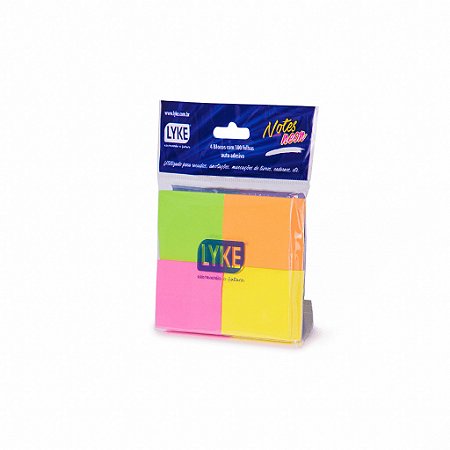 Bloco Adesivo 35x51mm 4 blocos com 50 folhas Neon