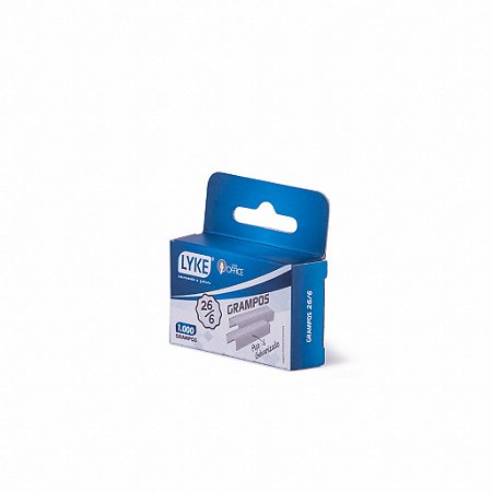 Grampo para Grampeador Galvanizado 26/6 com 1.000 Und - Lyke