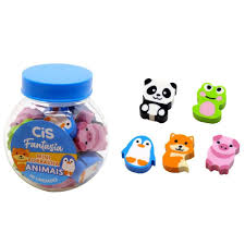 Mini Borrachas Fantasia Animais CiS com 20 Unids
