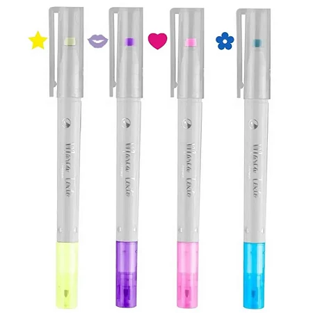 Marca Texto Ponta Dupla com Carimbo - BRW