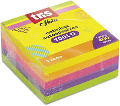 Nota auto adesiva pop T001 G 75x75 400 Folhas 5 Cores - Tris