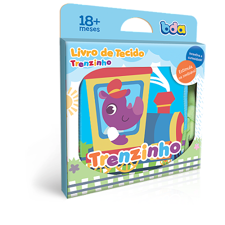 Livro de Tecido Colorido Trenzinho Bebê Infantil Toyster