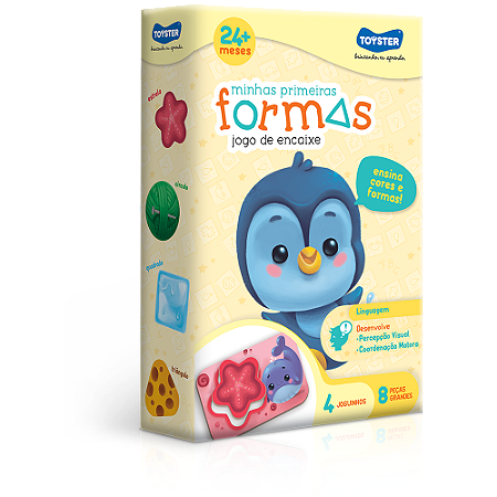 Jogo Educativo Minhas Primeiras Formas 8 Peças Grandes Jogo de Encaixe Didático Infantil Toyster