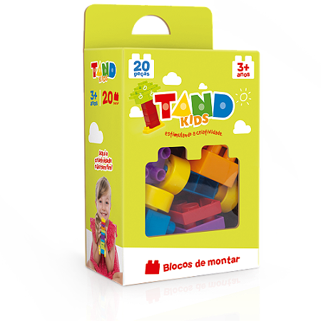 Blocos de Montar 20 Peças Coloridas Brinquedo Educativo Didático Infantil Tand Kids