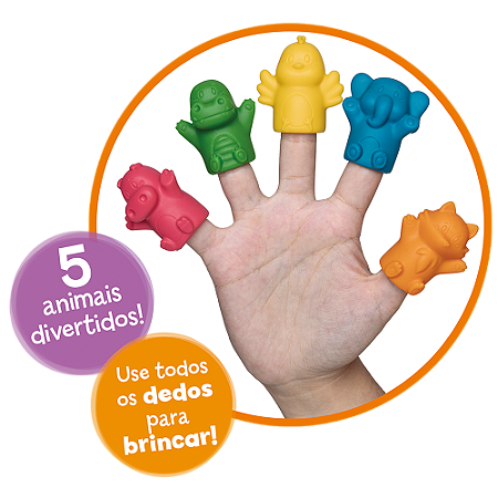 Dedoches Animais Coloridos Brinquedo Para Dedos Infantil Criança Toyster